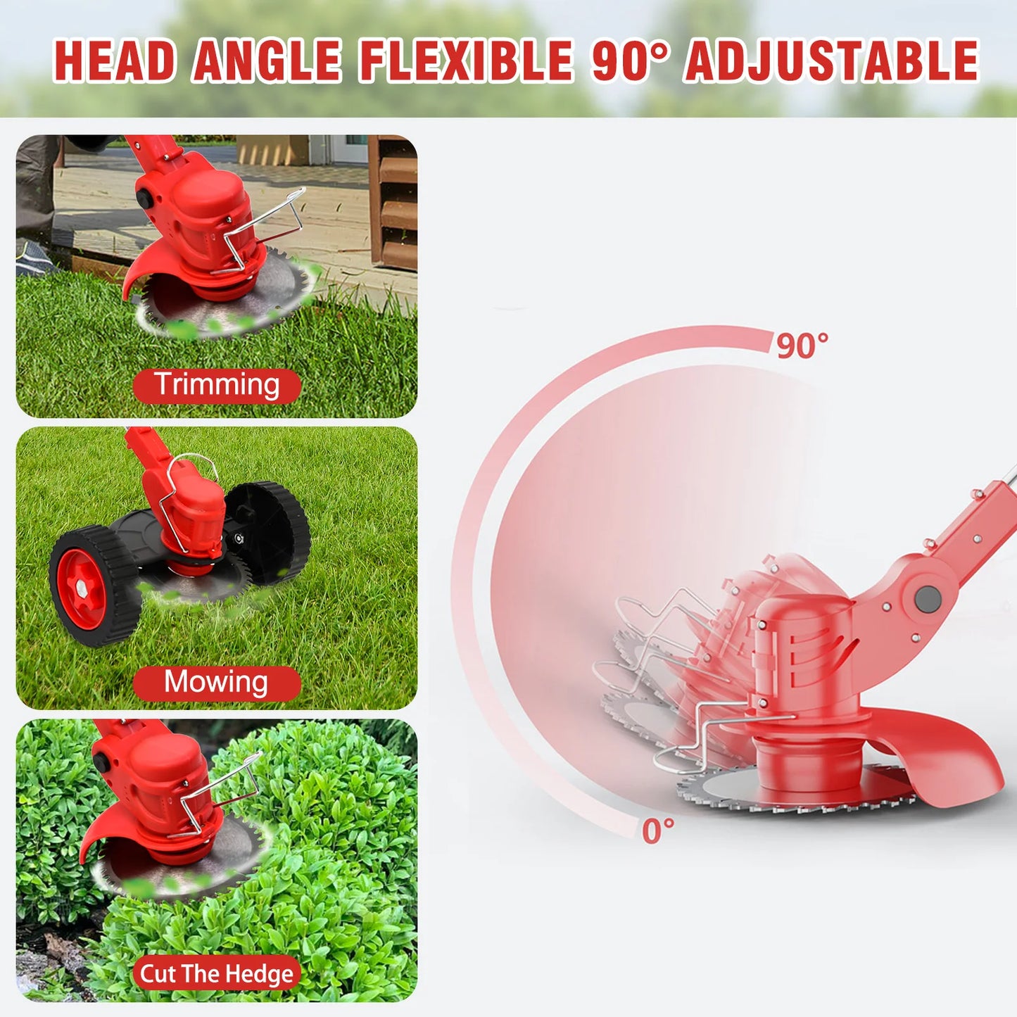 21V Cordless Weed Wacker Edger And Trimmer 3in1 Garden