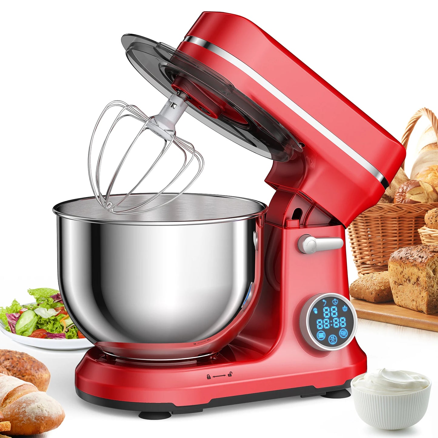 Biolomix 1200W Stand Mixer With 11 Speed DC Motor OLED