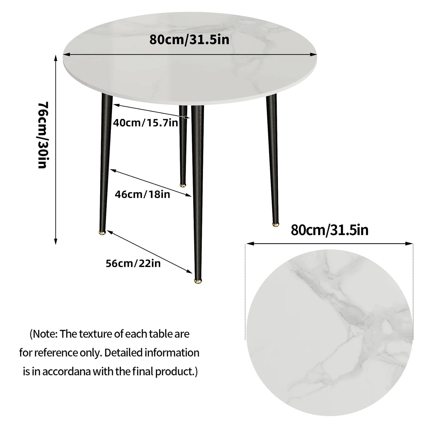Modern Round Marble Top Dining Table For Four At Home