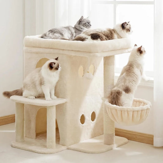 NBVCX Cat Tower With Large Perch And Dual Condos Premium