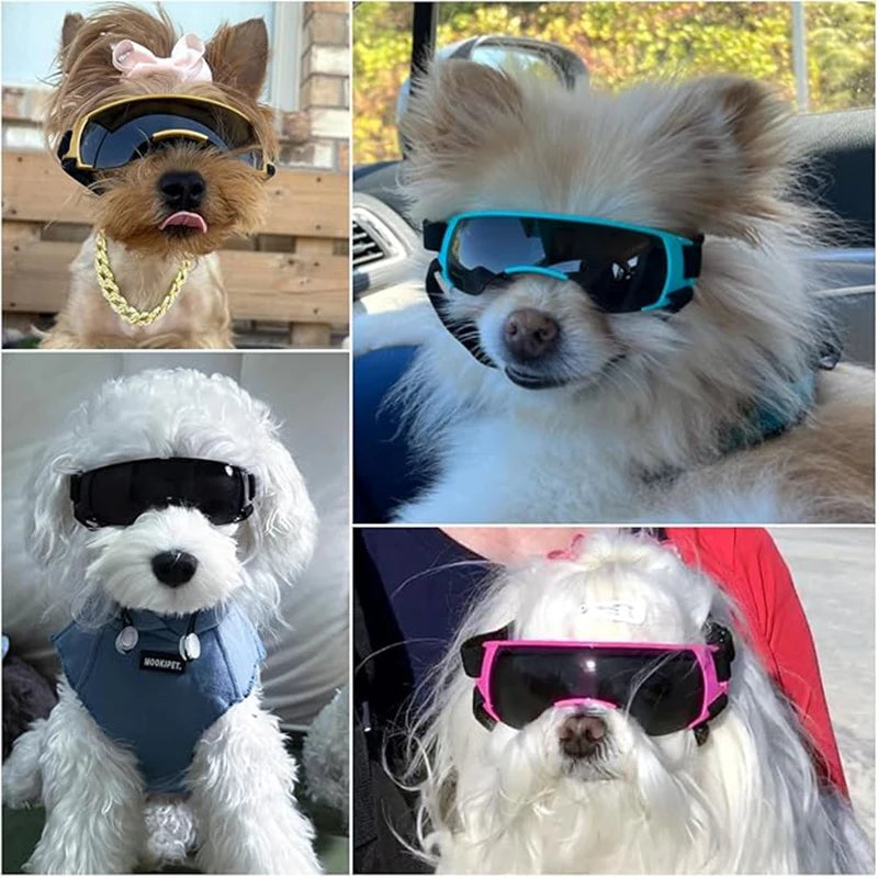 Dog Sunglasses for Small Breeds Windproof Anti UV Eye Protection