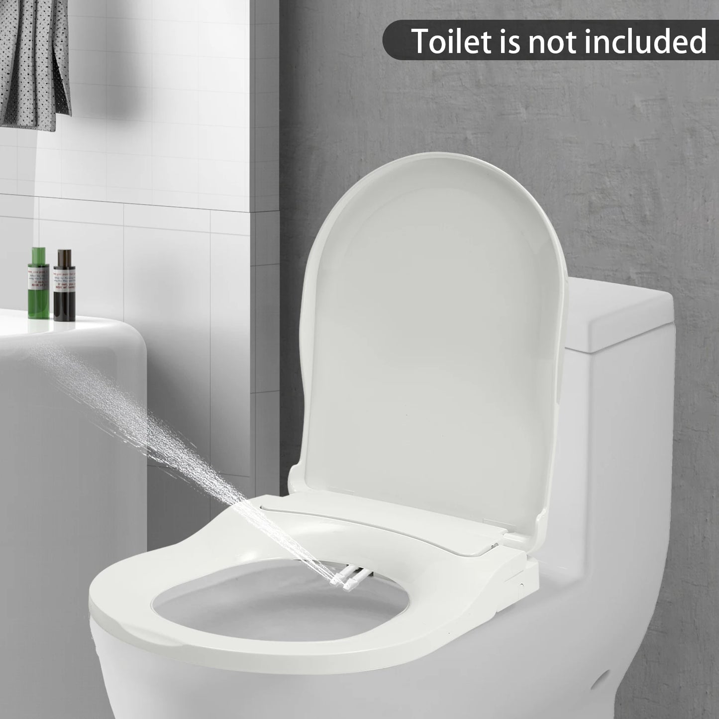 Non Electric Bidet Toilet Seat With Dual Nozzles Elongated