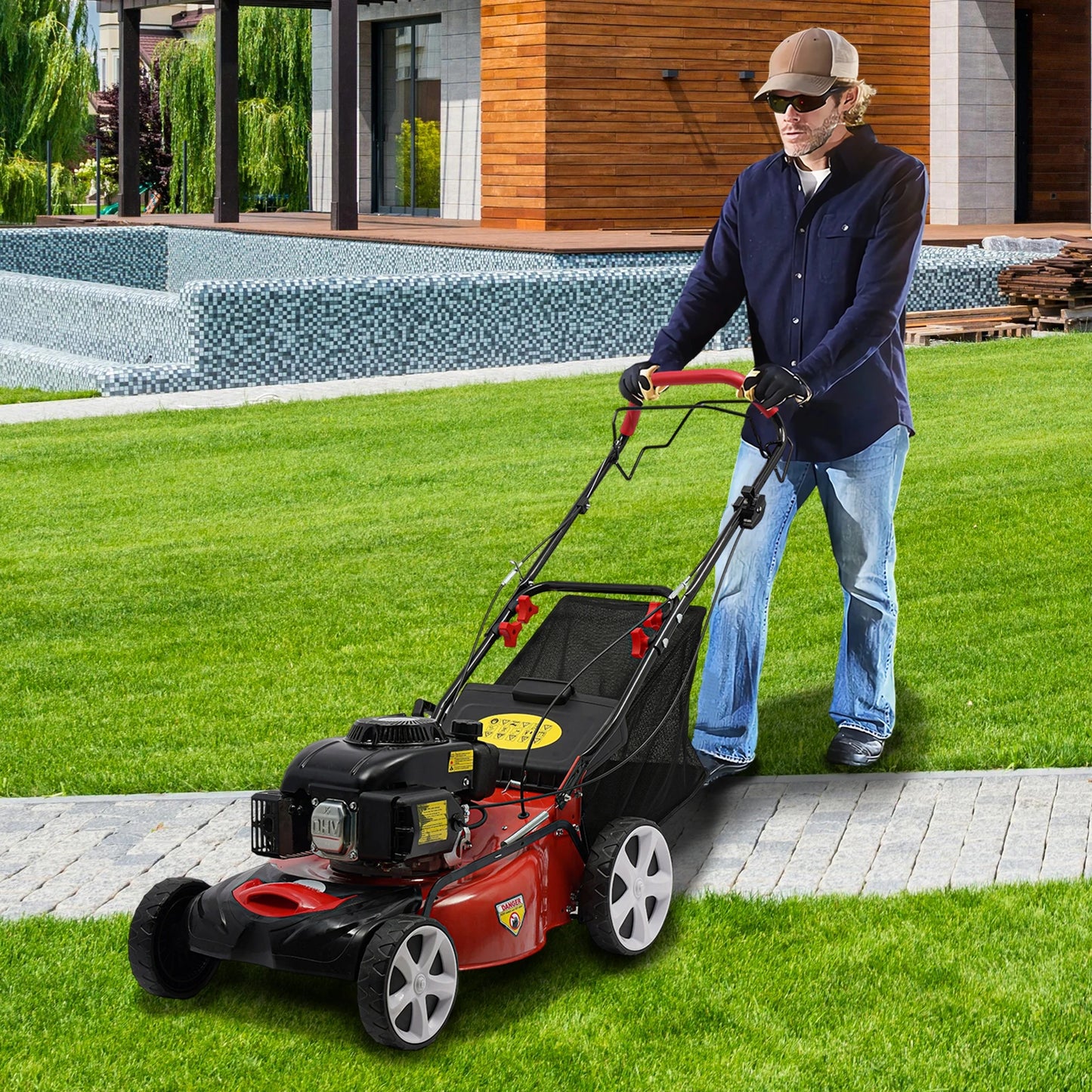 140cc 5HP Self Propelled Gas Lawn Mower with OHV Engine