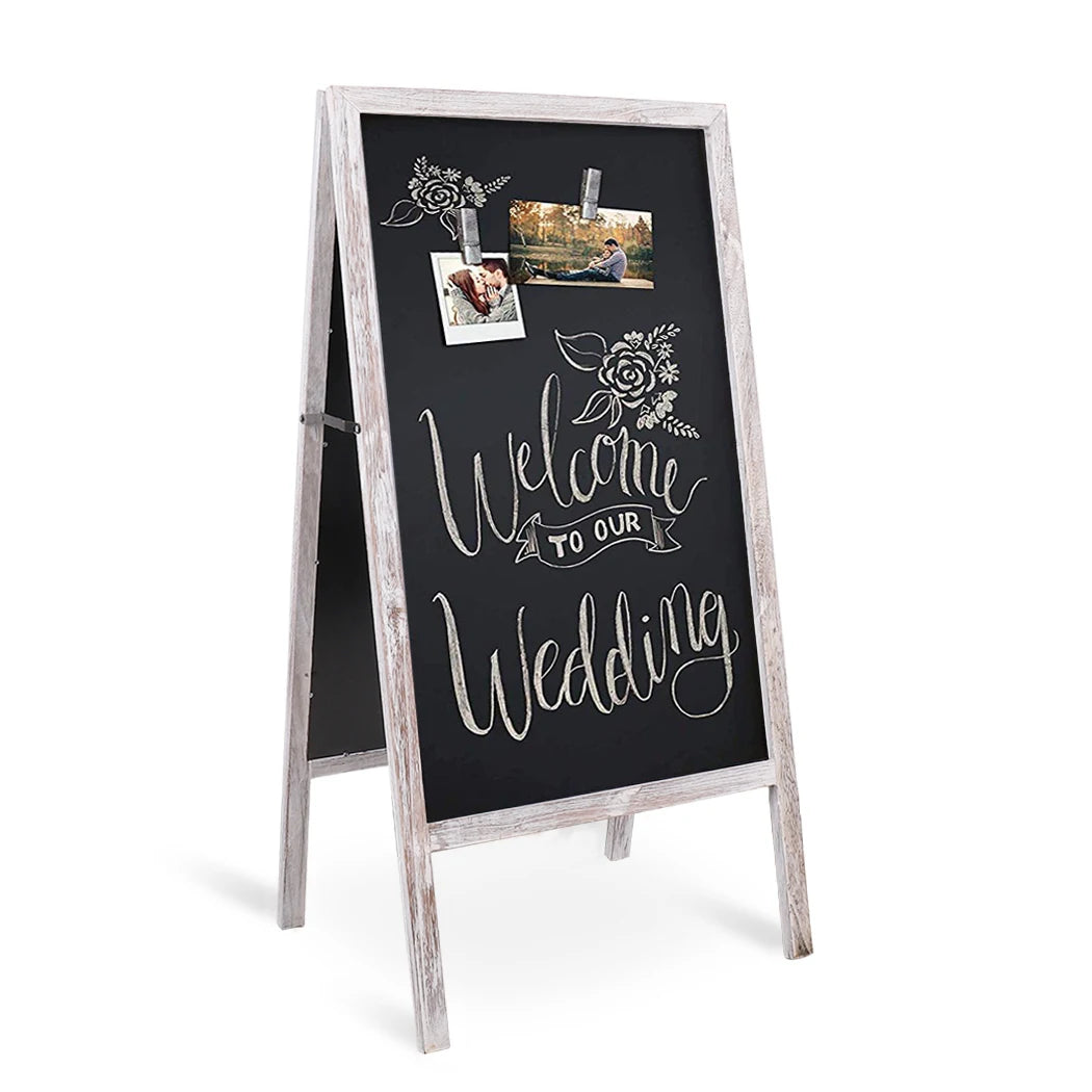 Outdoor Wooden Advertising Chalkboard Double Sided Easel