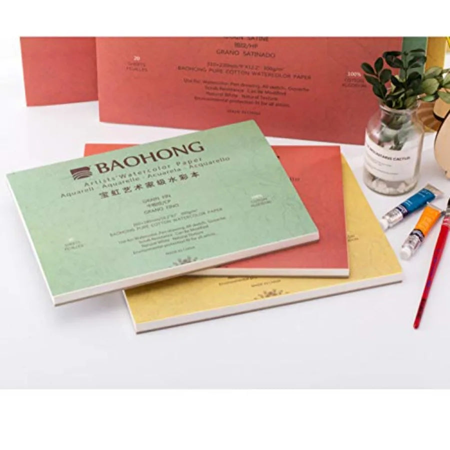 Artists Watercolor Paper Block 20 Sheets 140Lb 100 Percent Cotton