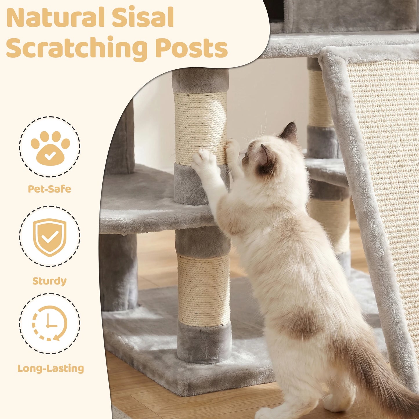 FOOWIN Cat Tree Tower Indoor Activity Center With Condos Perches