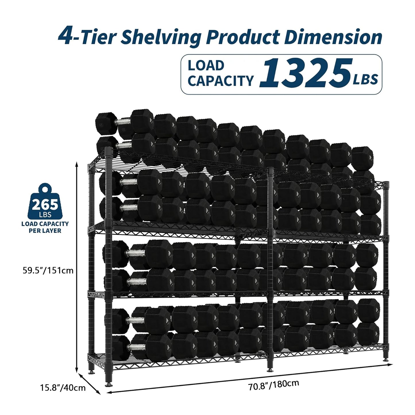 TWISTER.CK Heavy Duty Metal Shelving Unit 5 Tier Storage Rack