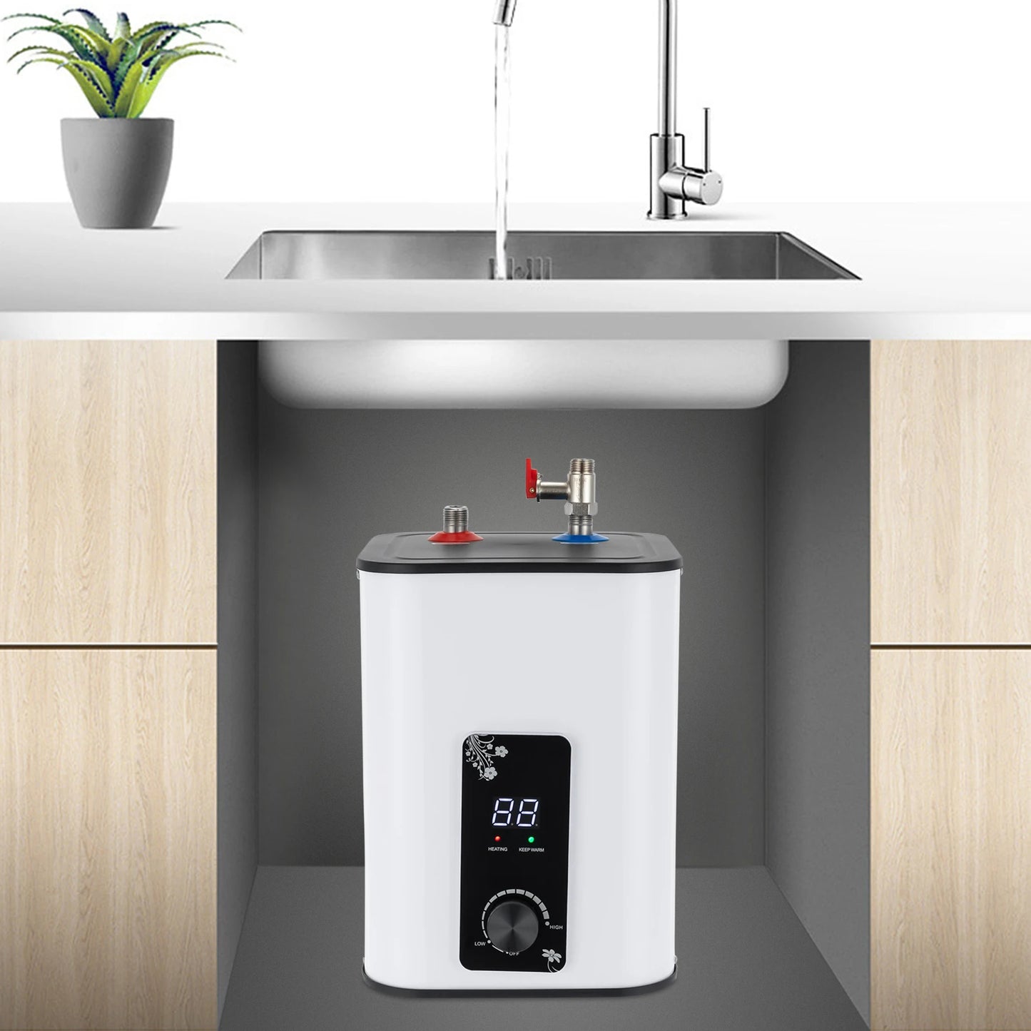 1500W 8L Under Sink Electric Water Heater Stainless Steel SY8