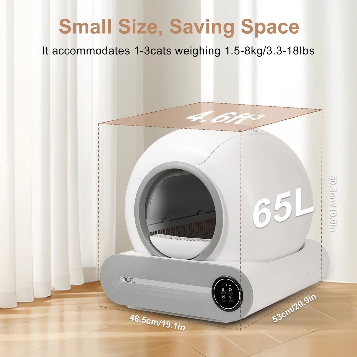 DOEL Self Cleaning Cat Litter Box With App Control WiFi