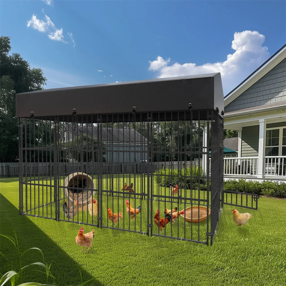 BORWART Heavy Duty Dog Kennel Welded Metal Playpen Roof Cover
