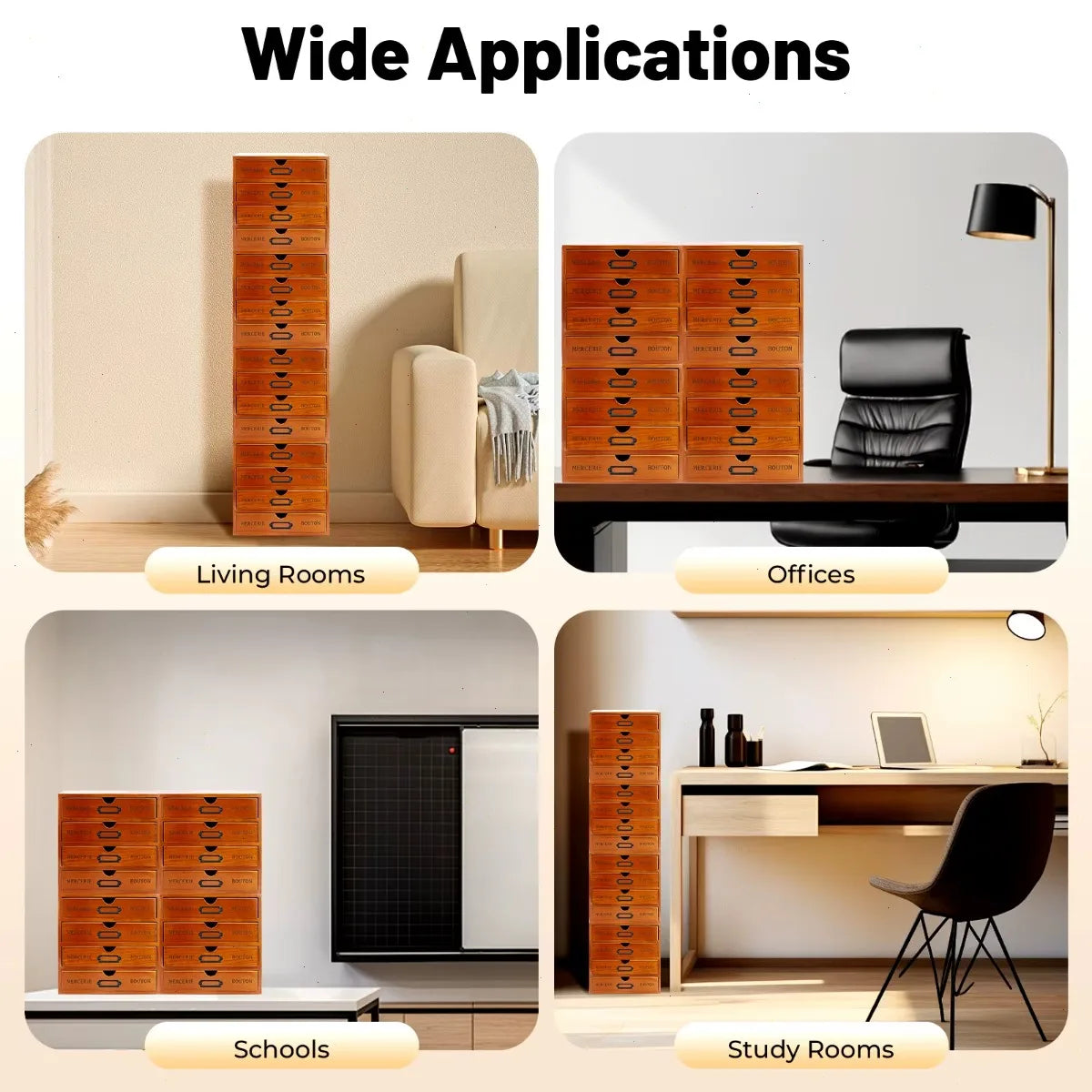 Bymaocar Four Tier Drawer Organizer Set For Office And Home Storage