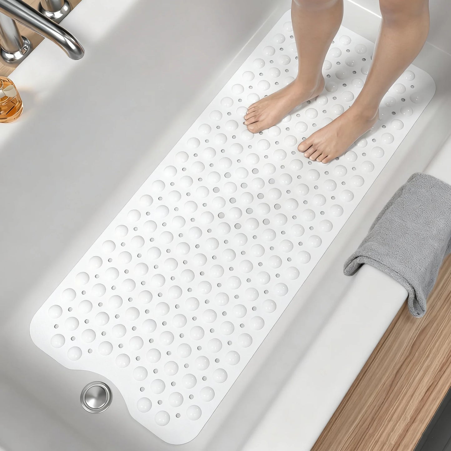 Extra Long Bathtub Mat Non Slip With Suction Cups Holes