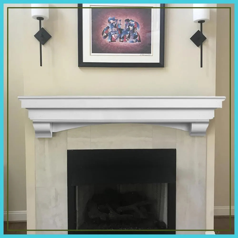 Salem Wood Mantel Shelf Wall Mounted Rustic Fireplace TV Decor