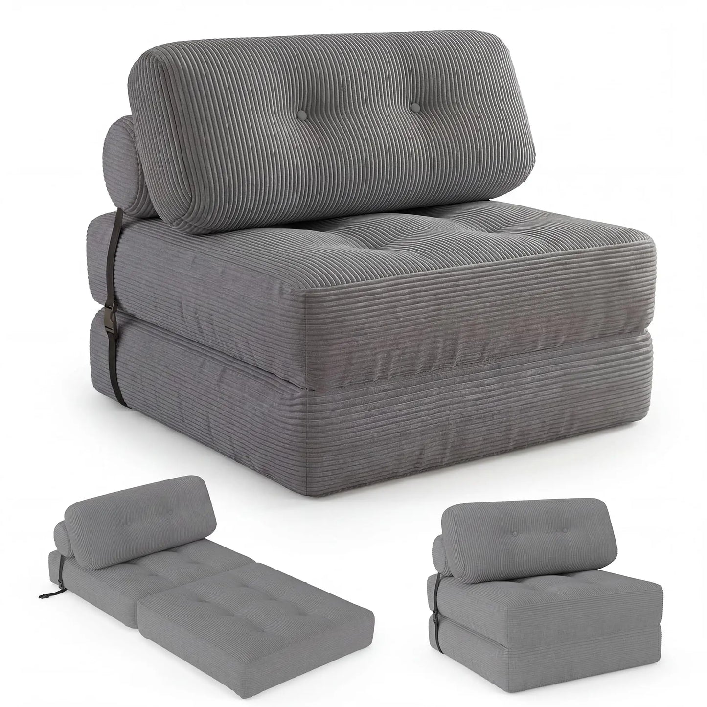COSTWAY Folding Sofa Bed With Pillow Convertible Couch Sleeper