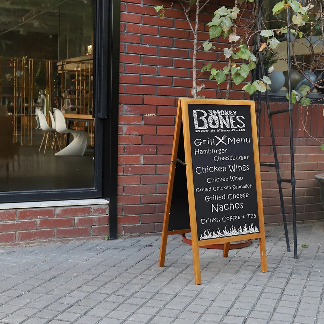 Outdoor Wooden Advertising Chalkboard Double Sided Easel