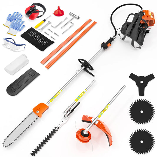 Gas Powered 6 In 1 Hedge Trimmer Garden Multi Tool