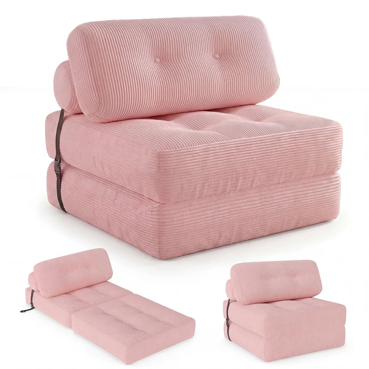 COSTWAY Folding Sofa Bed With Pillow Convertible Couch Sleeper