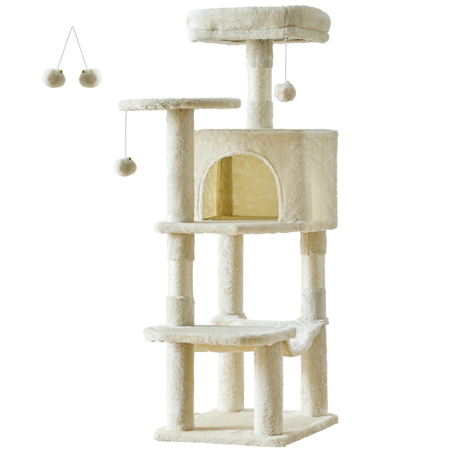 JHK Four-Tier Cat Tree Indoor Climbing Tower With Sisal Posts