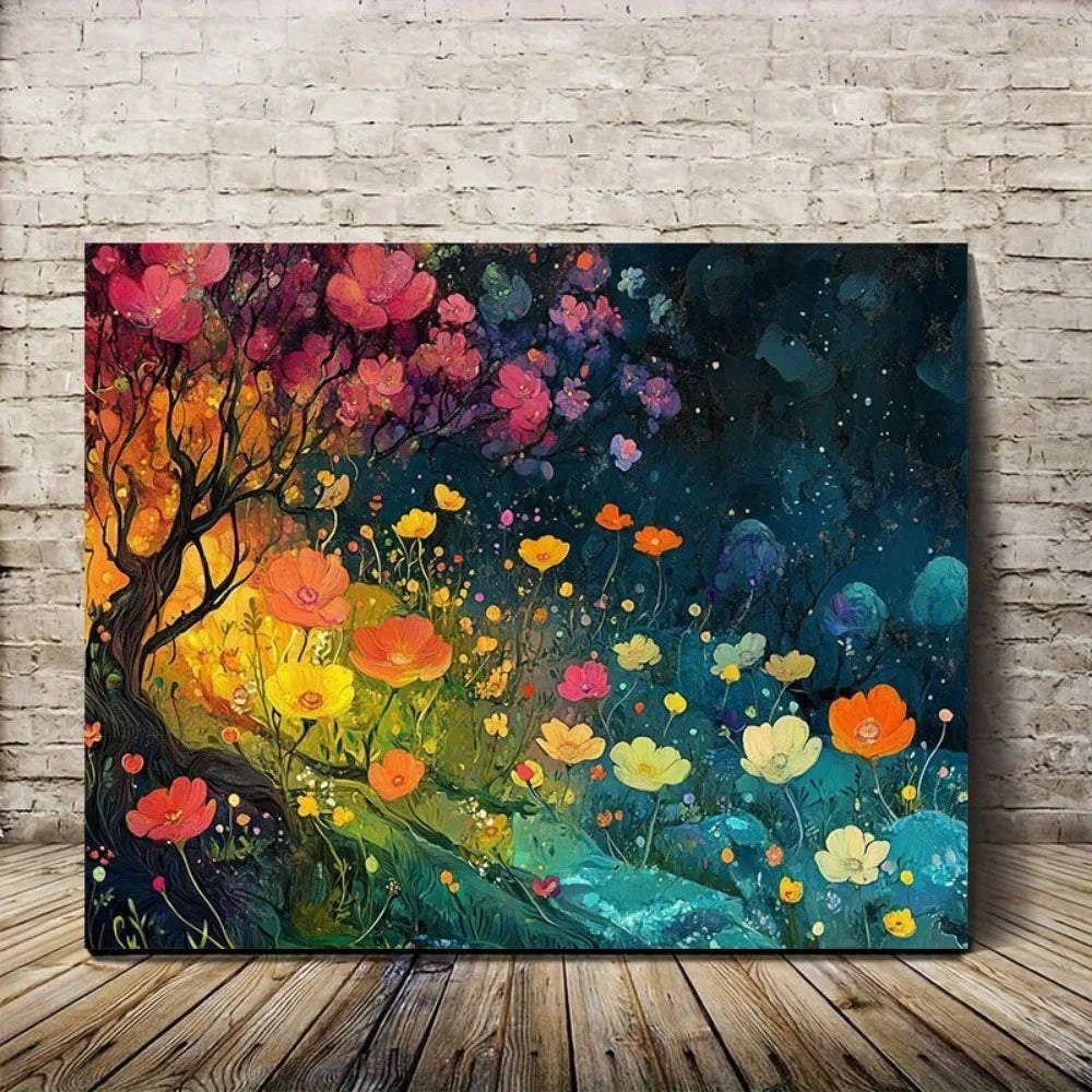 Forest Landscape Flower Wall Art Prints For Indoor Home Decor