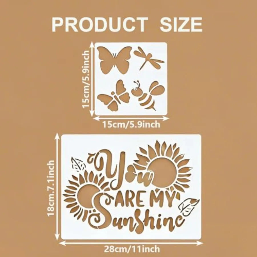 Sunflower Stencil Set For Painting Reusable Plastic Templates For Crafts