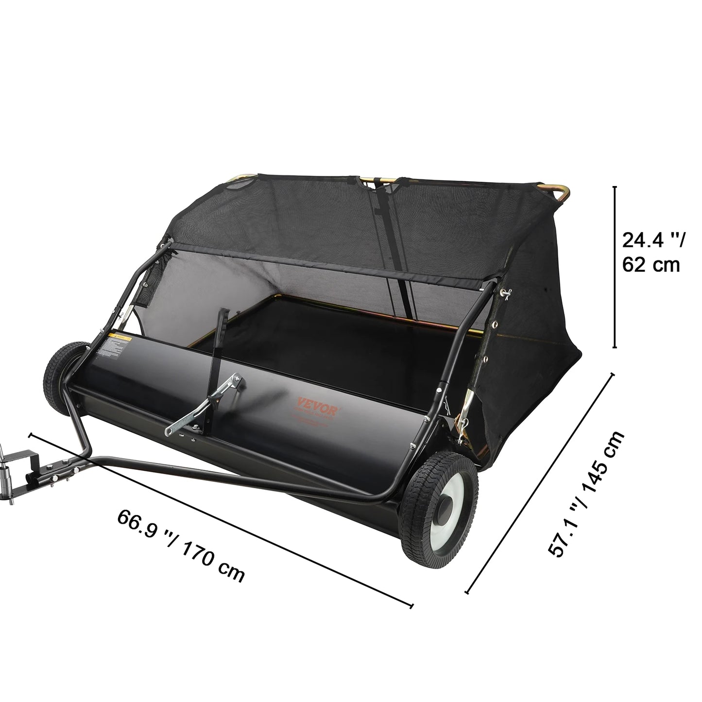SucceBuy Tow Behind Lawn Sweeper Large Capacity Heavy Duty