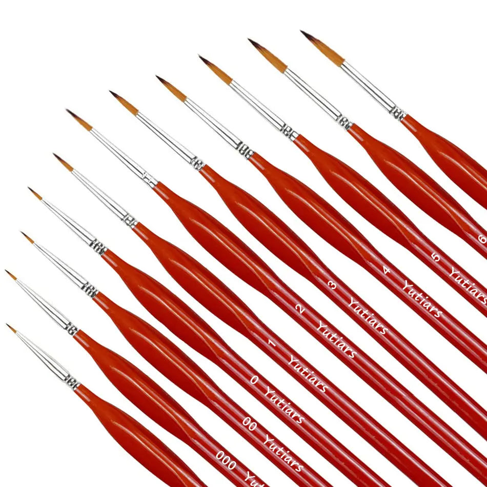 Miniature Paint Brush Set With Ergonomic Handle For Acrylic