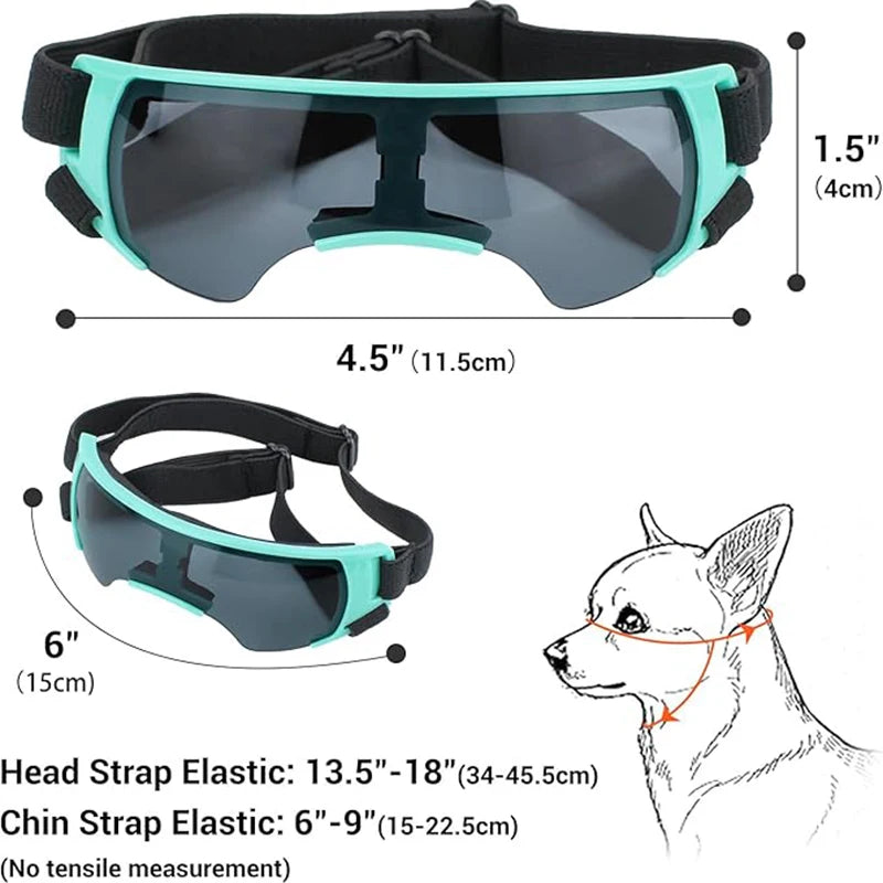 Dog Sunglasses for Small Breeds Windproof Anti UV Eye Protection