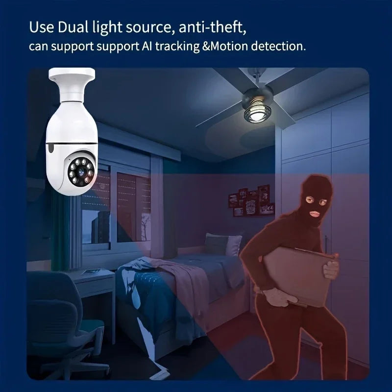 BoyKeep Outdoor WiFi Security Camera 5GHz E27 Bulb Socket