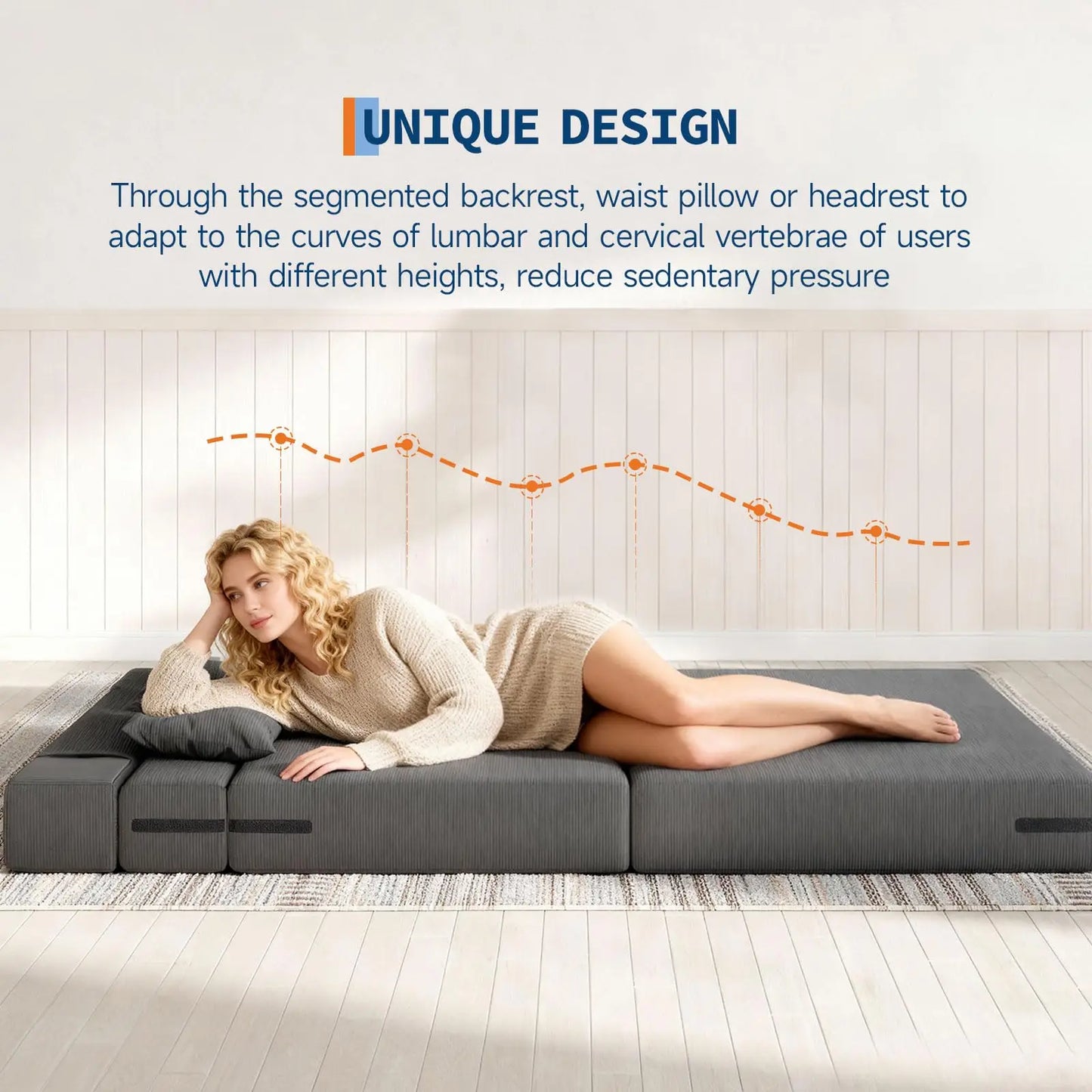 HobbyLane 4-in-1 Folding Sofa Bed Convertible Corduroy Loveseat