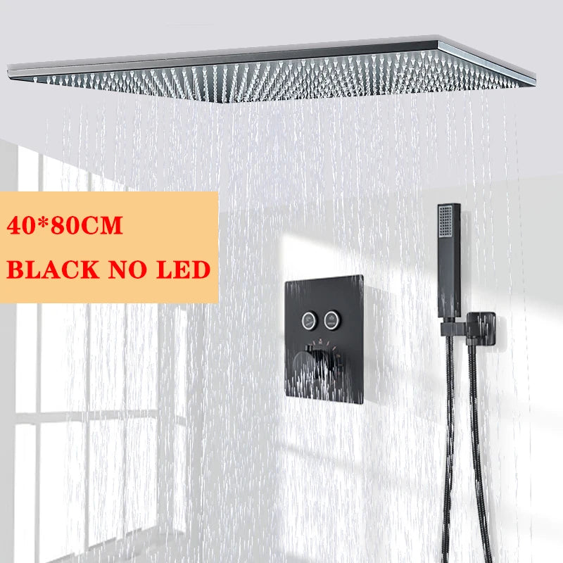 Wanmivezlo LED Brass Rainfall Shower Head Wall Mounted