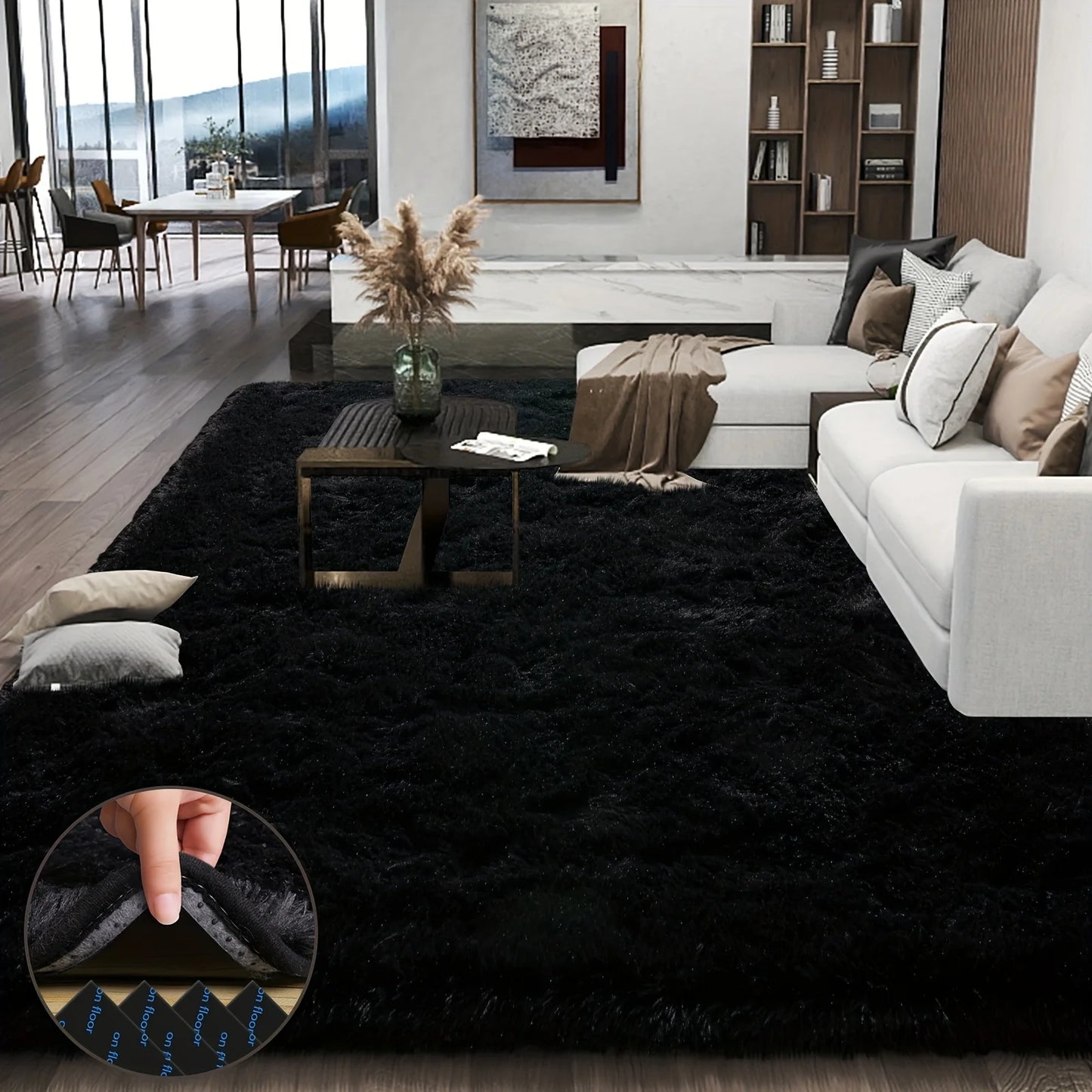 Plush Geometric Area Rug For Living Room And Bedroom Decor