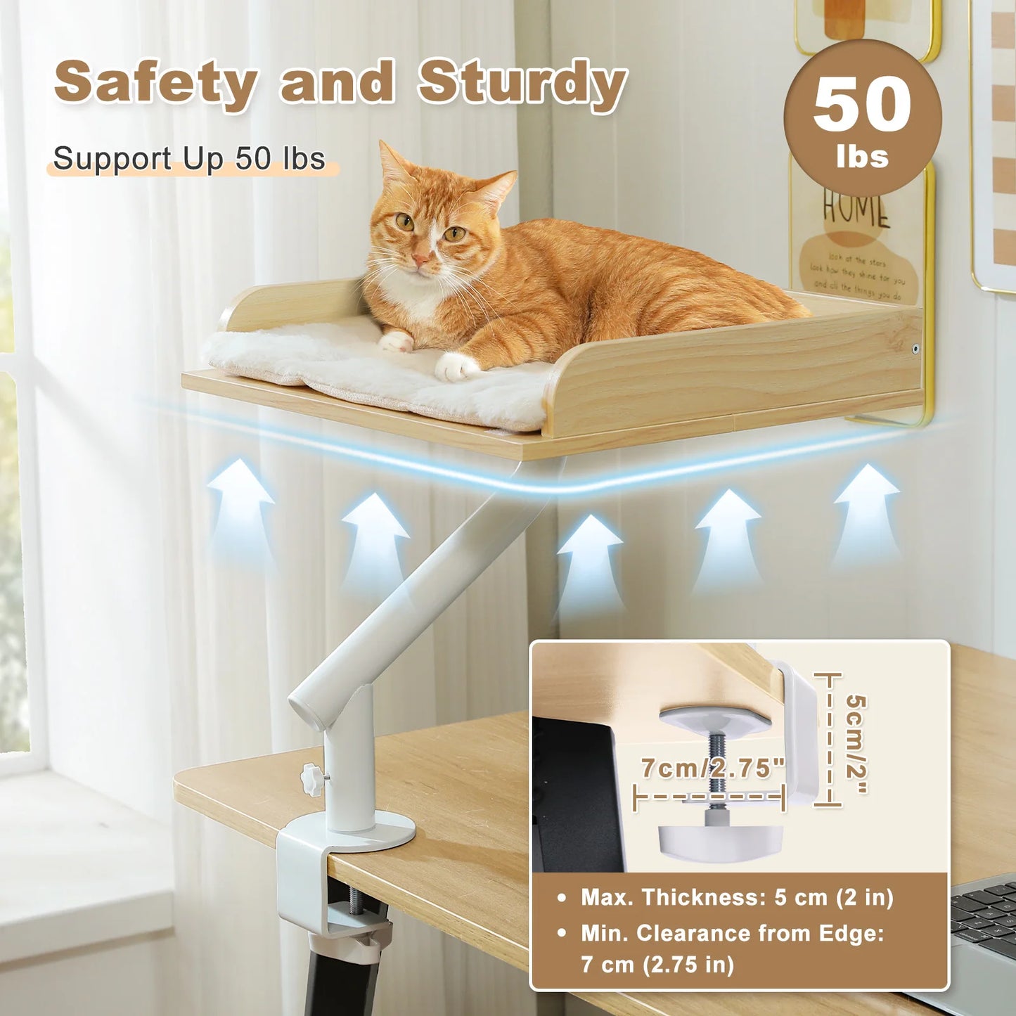 PAWZ Road Cat Desk Bed 360° Rotatable Stand Indoor Cats