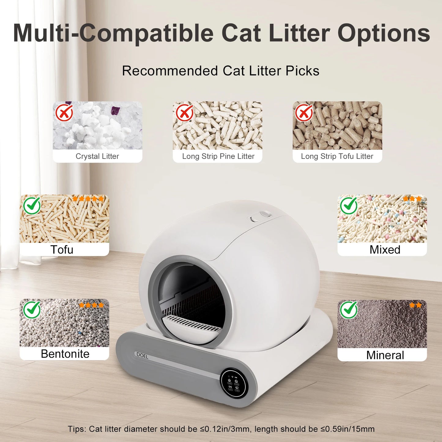 DOEL Self Cleaning Cat Litter Box With App Control WiFi
