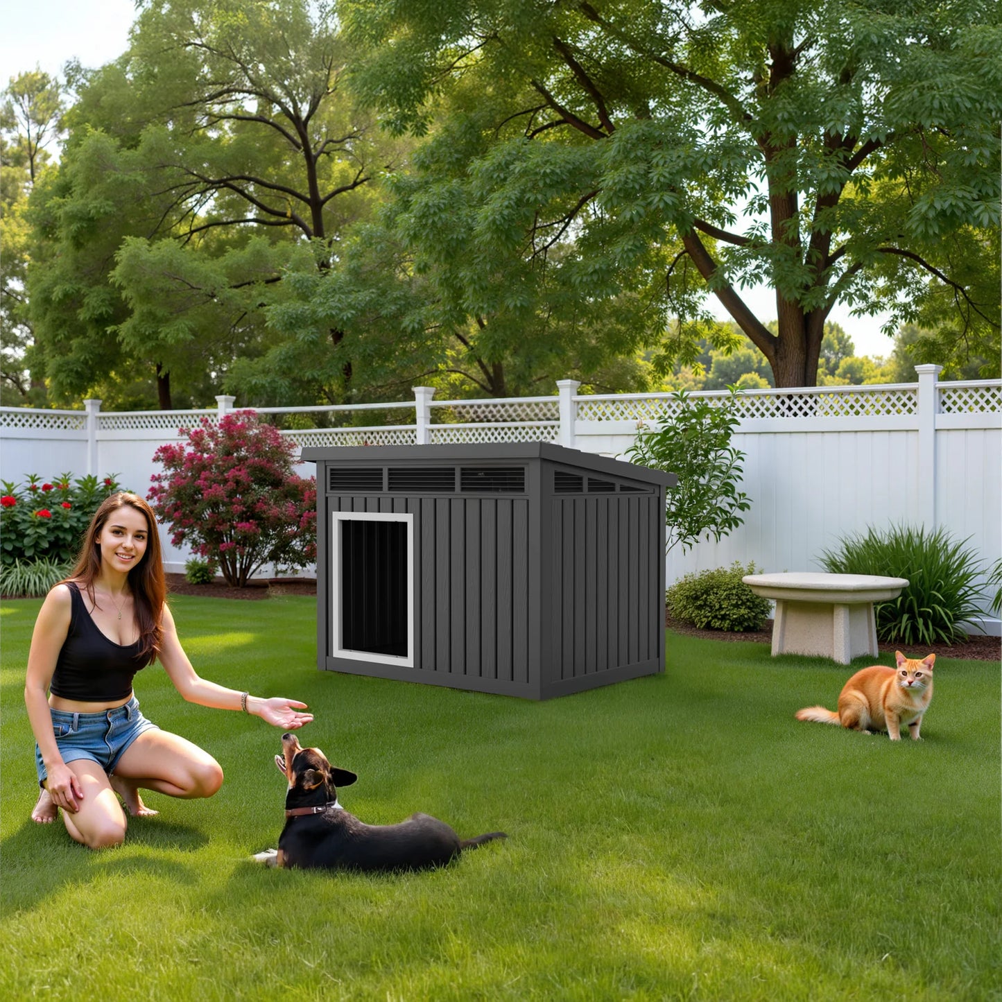 Resin Dog House Hydraulic Rod Kennel Waterproof Outdoor