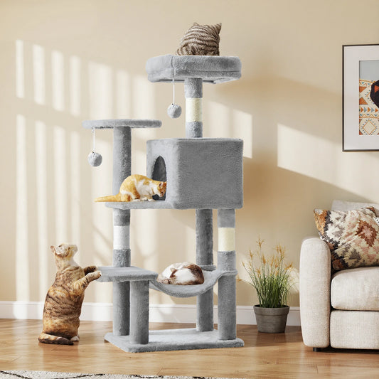 JHK Four-Tier Cat Tree Indoor Climbing Tower With Sisal Posts
