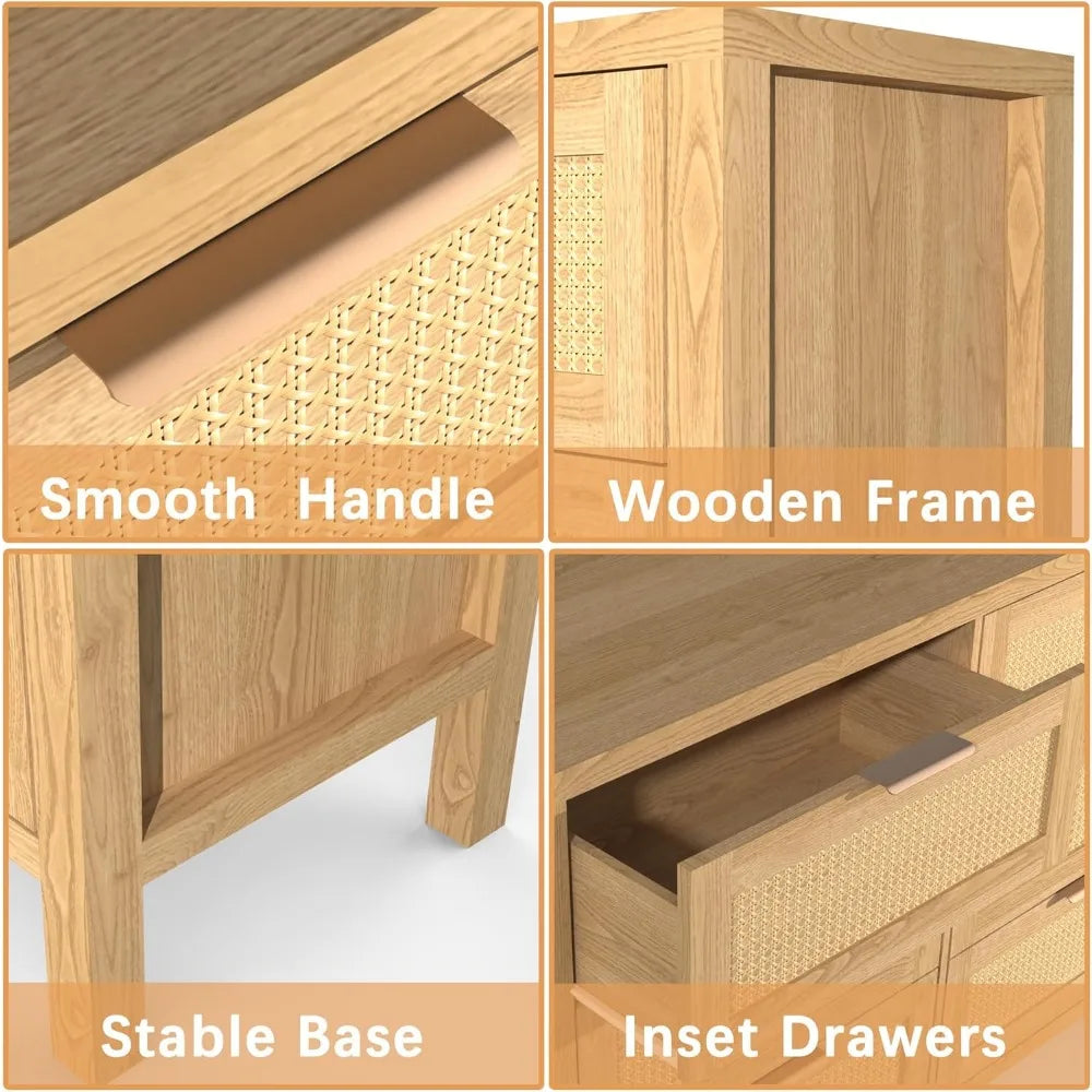 RBXC 6 Drawer Dresser And 2 Nightstands Bedroom Furniture Set