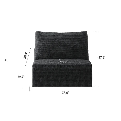 YQXH Cloud Style Corduroy Sectional Sofa With Memory Foam Cushions