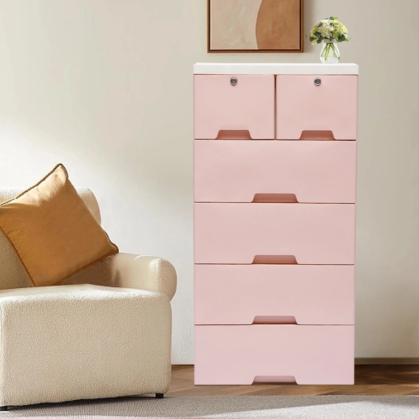 Plastic Dresser Storage Tower Organizer For Home Office Bedroom